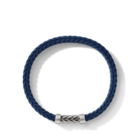 Chevron Blue Rubber Bracelet - David Yurman- Diamond Cellar