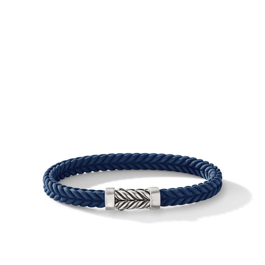 Chevron Blue Rubber Bracelet - David Yurman- Diamond Cellar