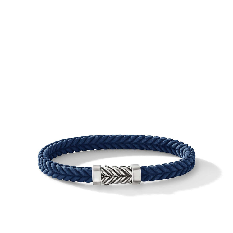 Chevron Blue Rubber Bracelet - David Yurman- Diamond Cellar