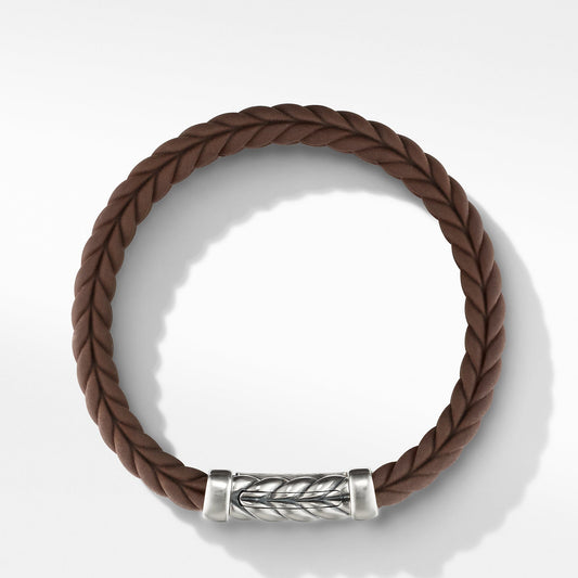 Chevron Brown Rubber Link Bracelet - David Yurman- Diamond Cellar