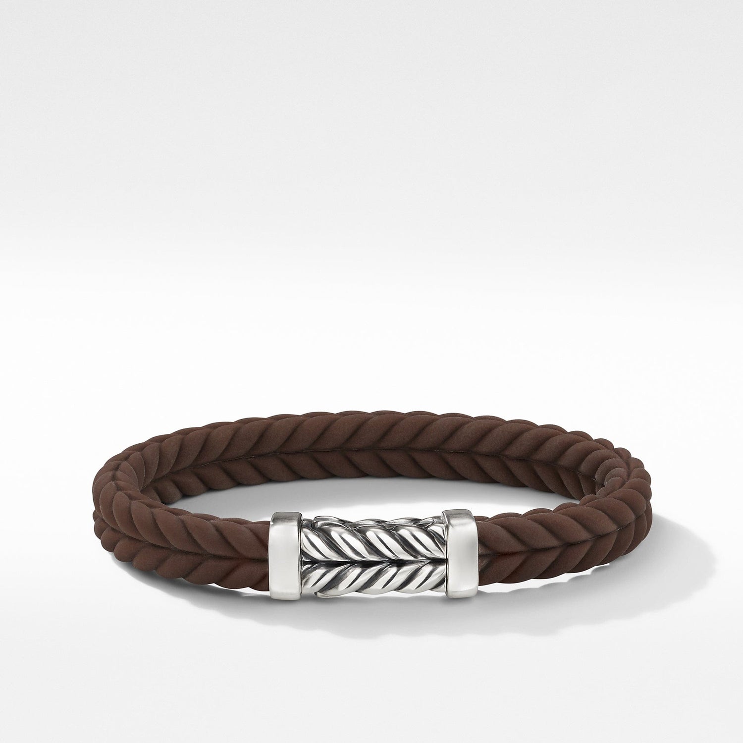Chevron Brown Rubber Link Bracelet - David Yurman- Diamond Cellar