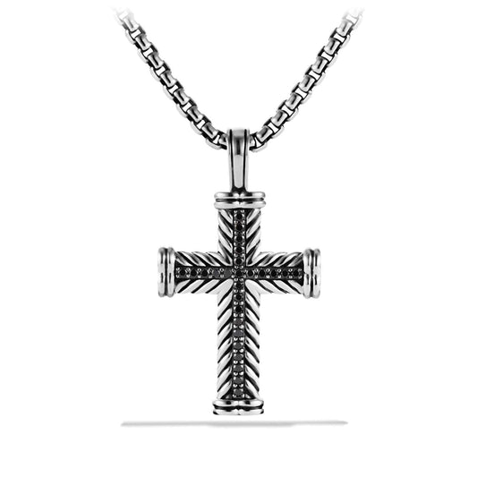Chevron Cross with Black Diamonds - David Yurman- Diamond Cellar