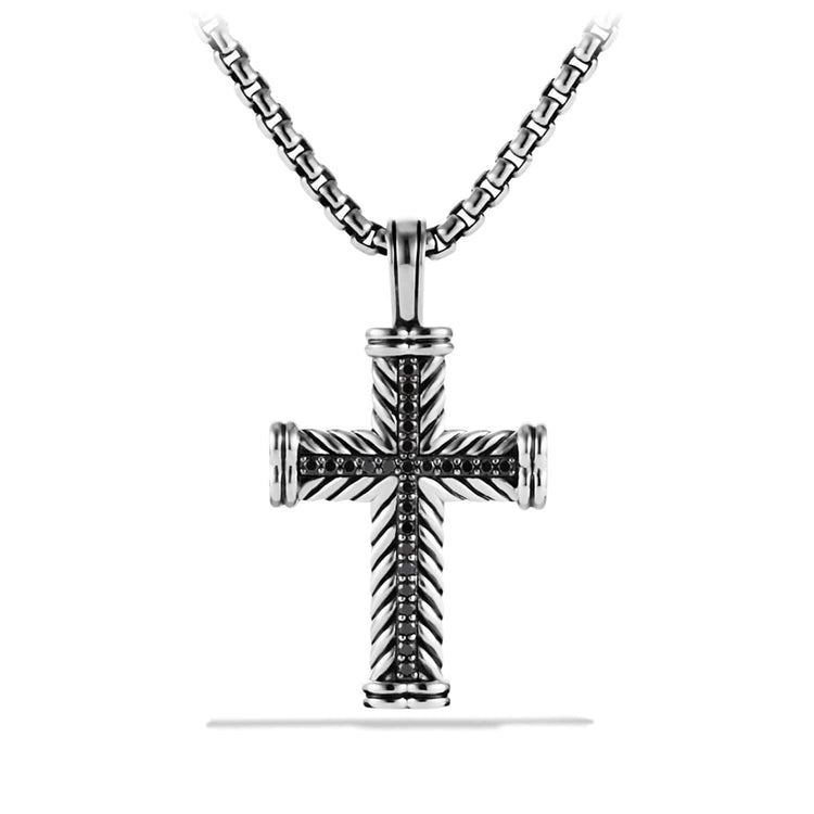 Chevron Cross with Black Diamonds - David Yurman- Diamond Cellar