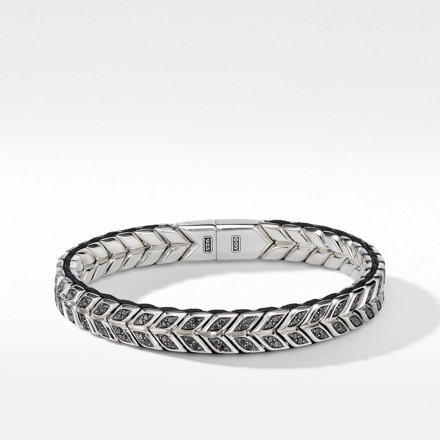 Chevron Woven Bracelet with Black Diamonds - David Yurman- Diamond Cellar