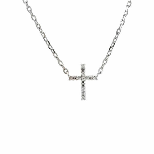 Classic Cross Necklace with Diamonds - Diamond Cellar- Diamond Cellar