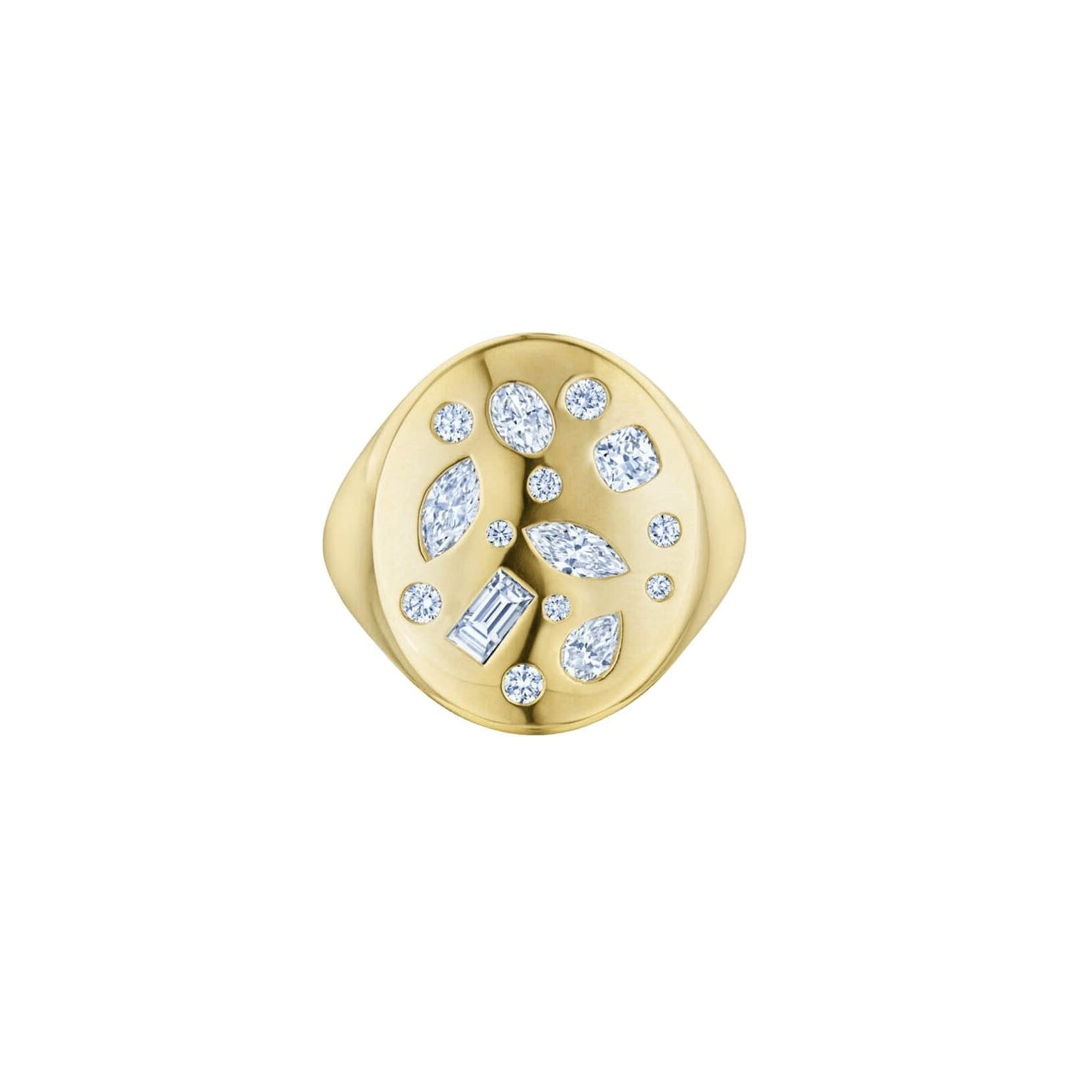 Cobblestone Signet Ring with Diamonds - Kwiat- Diamond Cellar