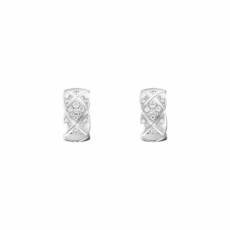 Coco Crush Chanel CC hanging earrings Silvery Steel ref.549662