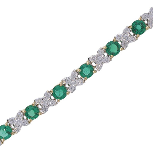 Columbian Emerald and Diamond Bracelet - Diamond Cellar- Diamond Cellar