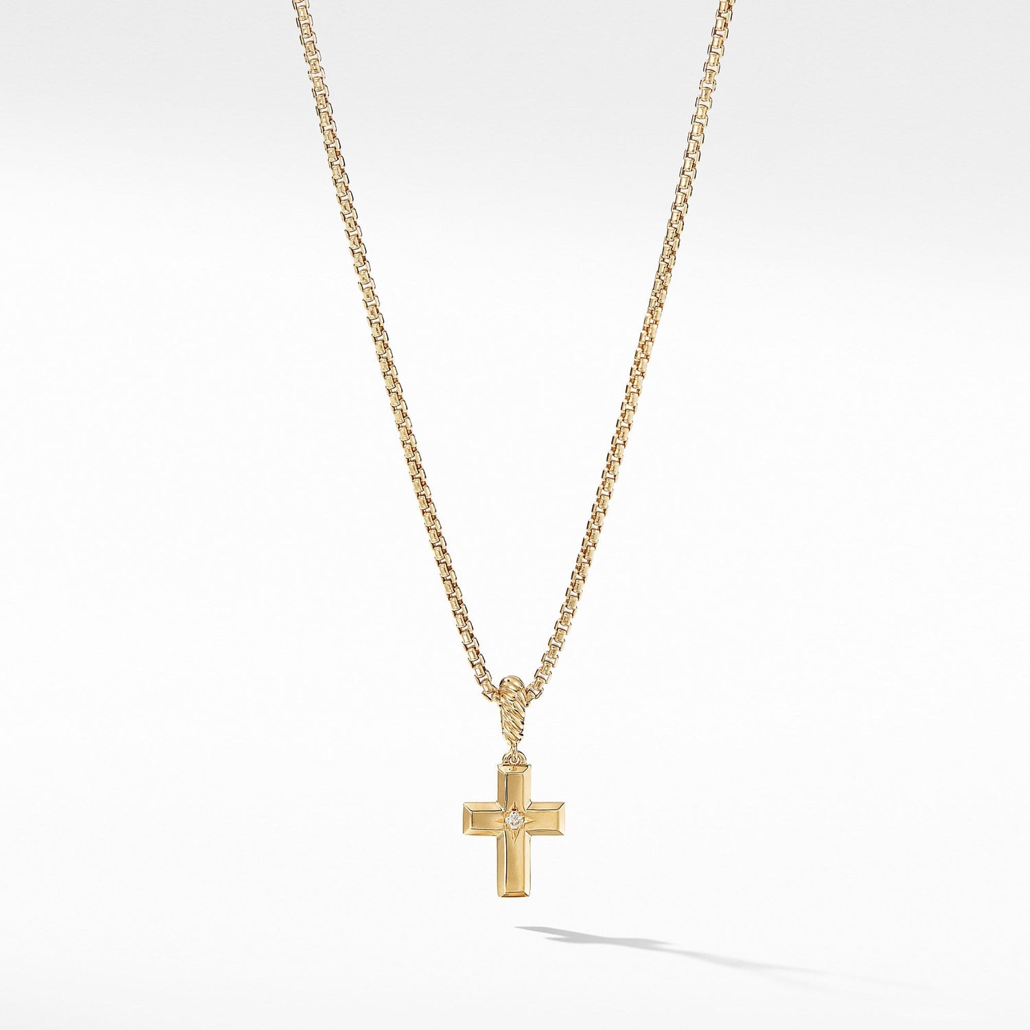 Cross Pendant in 18K Yellow Gold with Diamonds - David Yurman- Diamond Cellar