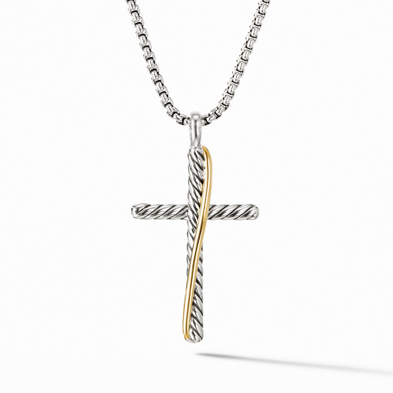 Crossover Cross Necklace with 18K Yellow Gold - David Yurman- Diamond Cellar