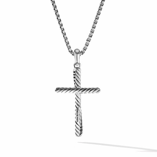 Crossover Cross Pendant with Pave Diamonds - David Yurman- Diamond Cellar