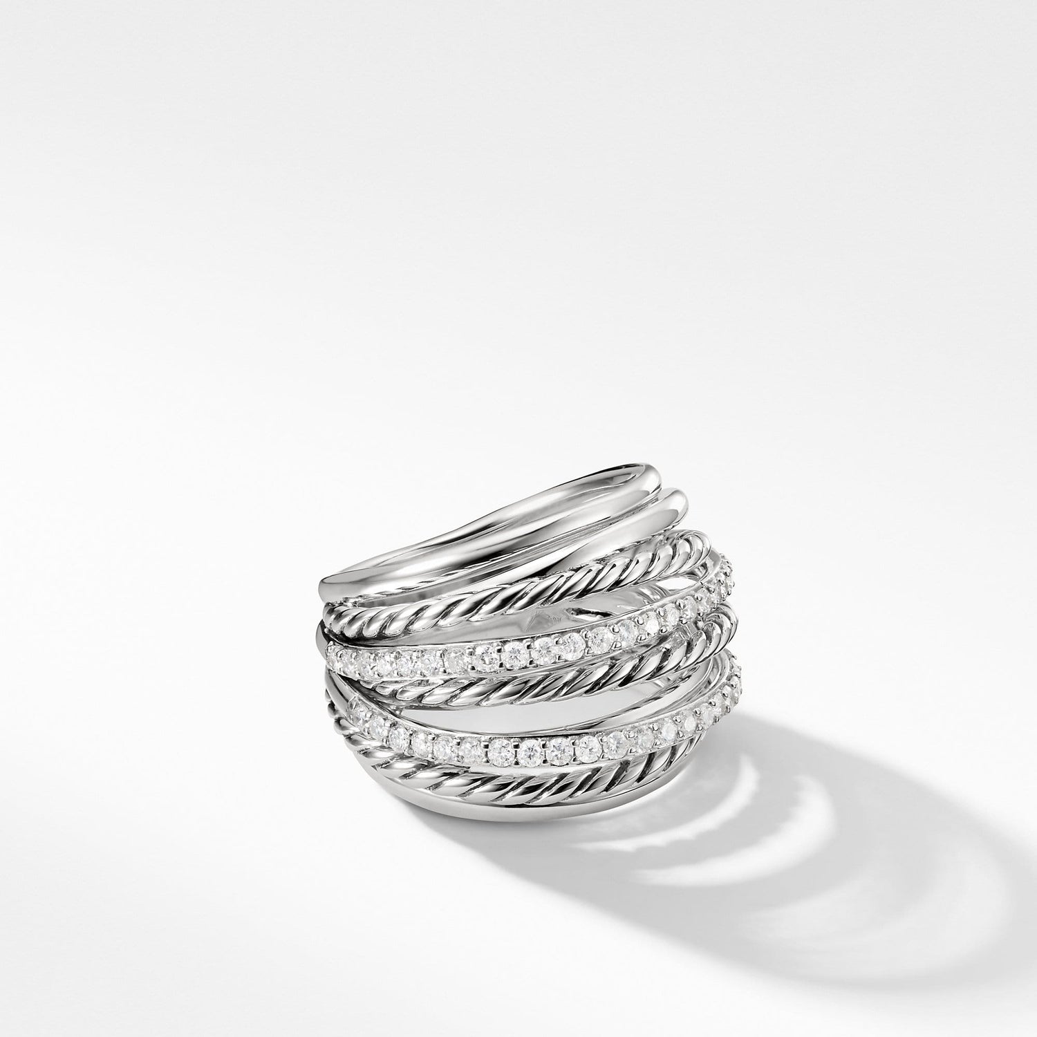Crossover Dome Ring with Diamonds - David Yurman- Diamond Cellar