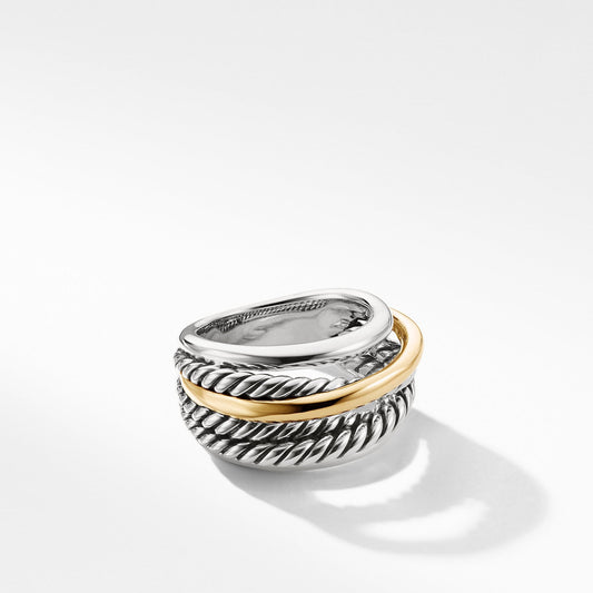Crossover Narrow Ring with Gold - David Yurman- Diamond Cellar