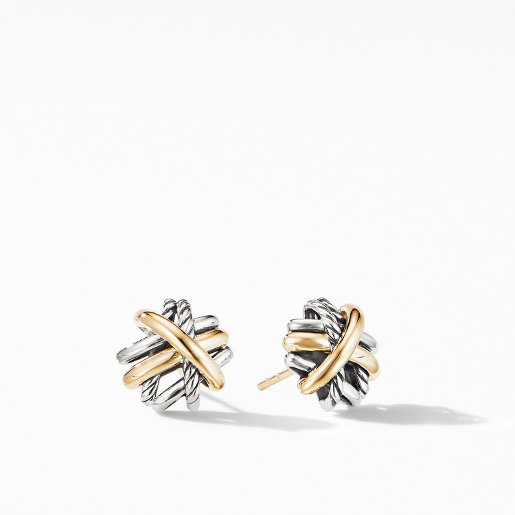 Crossover Stud Earrings with 18K Yellow Gold - David Yurman- Diamond Cellar