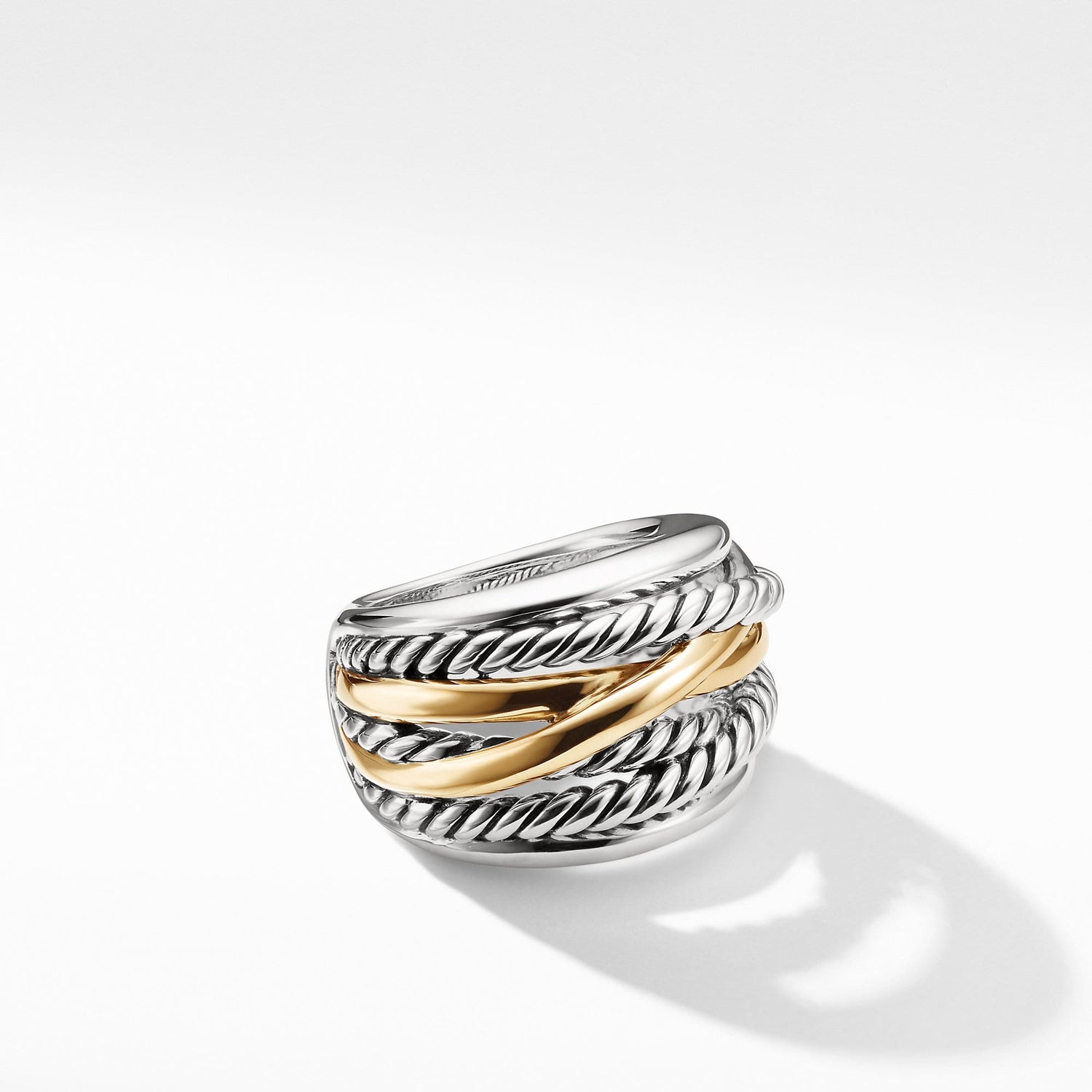 Crossover Wide Ring with Gold - David Yurman- Diamond Cellar