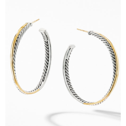 Crossover XL Hoop Earrings with 18K Yellow Gold - David Yurman- Diamond Cellar