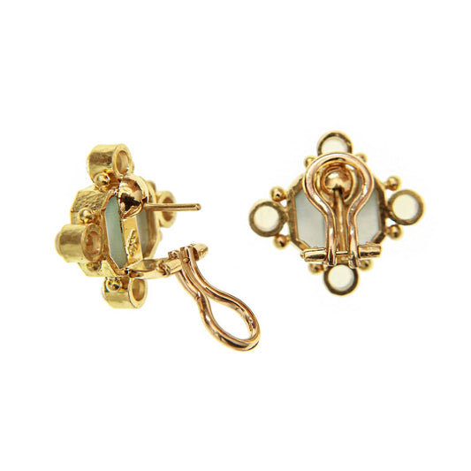 Crystal Venetian Glass ‘Putto with Swan’ Earrings - Elizabeth Locke Jewels- Diamond Cellar