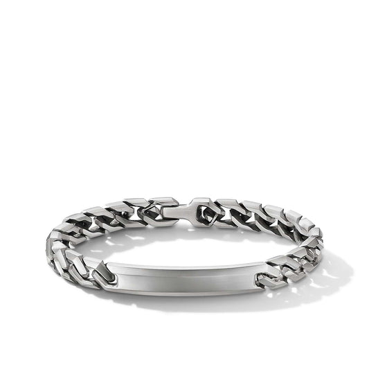 Curb Chain Angular Link ID Bracelet in Sterling Silver - David Yurman- Diamond Cellar