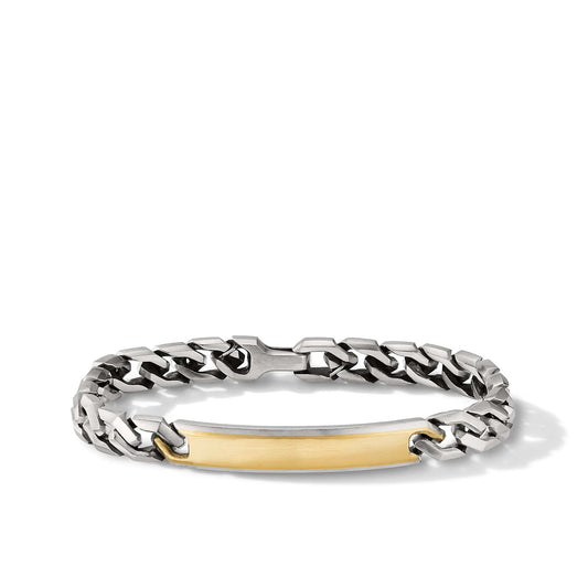 Curb Chain Link ID Bracelet with 18K Yellow Gold - David Yurman- Diamond Cellar