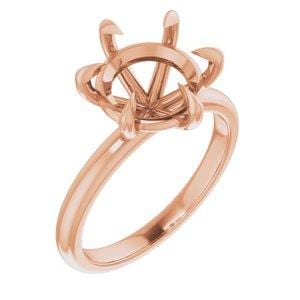 Custom 10K Rose 10 mm Round Solitaire Engagement Ring Mounting - STULLER- Diamond Cellar