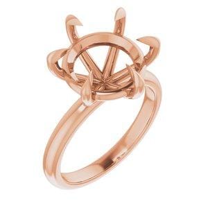 Custom 10K Rose 12 mm Round Solitaire Engagement Ring Mounting - STULLER- Diamond Cellar