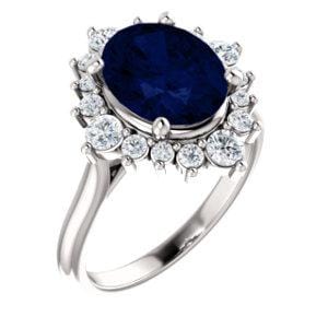 Custom 10K White 10x8 mm Oval Engagement Ring Mounting - STULLER- Diamond Cellar