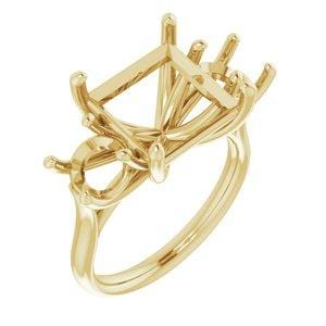 Custom 10K Yellow 10 mm Square Engagement Ring Mounting - STULLER- Diamond Cellar