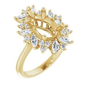 Custom 10K Yellow 12x8 mm Pear Engagement Ring Mounting - STULLER- Diamond Cellar