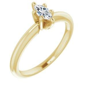 Custom 10K Yellow 6x3 mm Marquise Solitaire Engagement Ring Mounting - STULLER- Diamond Cellar