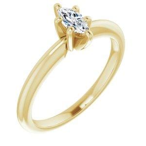Custom 10K Yellow 6x3 mm Marquise Solitaire Engagement Ring Mounting - STULLER- Diamond Cellar