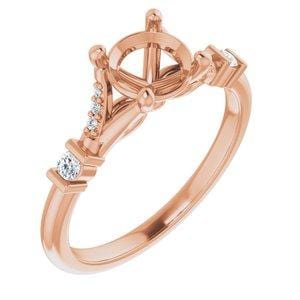 Custom 14K Rose 6.5 mm Round Engagement Ring Mounting - STULLER- Diamond Cellar