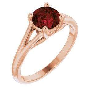 Custom 14K Rose 6.5 mm Round Split Shank Engagement Ring Mounting - STULLER- Diamond Cellar