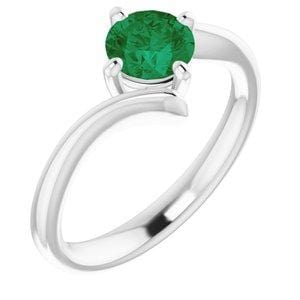 Custom 14K White 5.8 mm Round Solitaire Engagement Ring Mounting - STULLER- Diamond Cellar