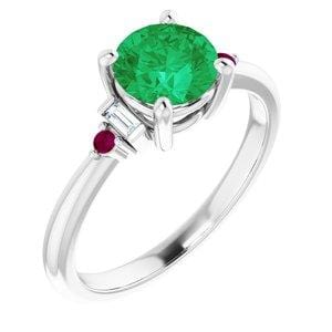 Custom 14K White 6.5 mm Round Engagement Ring Mounting - STULLER- Diamond Cellar