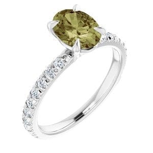Custom 14K White 8x6 mm Oval 1/3 CTW Lab-Grown Diamond Semi-Set French-Set Engagement Ring - STULLER- Diamond Cellar