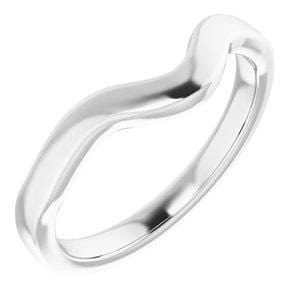 Custom 14K White Band for 10 x 10 mm Heart Ring - STULLER- Diamond Cellar