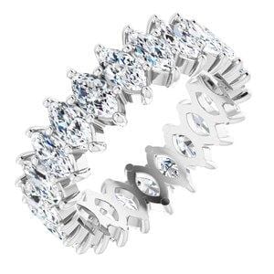 Custom 14K X1 White 5x2.5 mm Marquise Eternity Band Mounting Size 5.5 - STULLER- Diamond Cellar