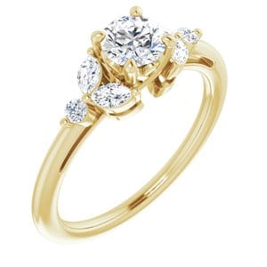 Custom 14K Yellow 5.2 mm Round 1/4 CTW Diamond Semi-Set Engagement Ring - STULLER- Diamond Cellar