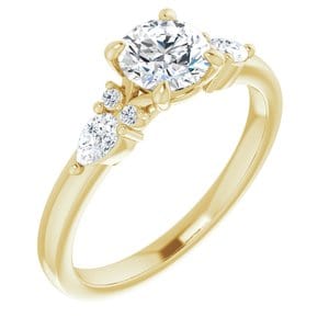 Custom 14K Yellow 5.8 mm Round 1/5 CTW Diamond Semi-Set Engagement Ring - STULLER- Diamond Cellar