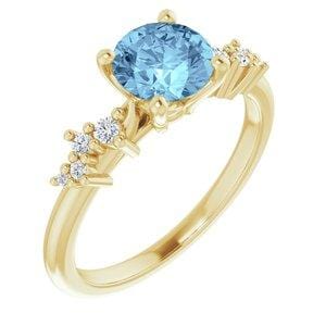 Custom 14K Yellow 6.5 mm Round Engagement Ring Mounting - STULLER- Diamond Cellar