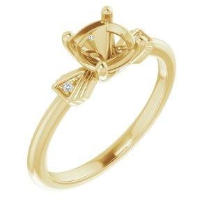 Custom 14K Yellow 6.5 mm Round Engagement Ring Mounting - STULLER- Diamond Cellar