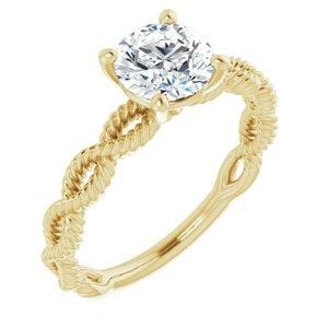 Custom 14K Yellow 6.5 mm Round Solitaire Engagement Ring Mounting - STULLER- Diamond Cellar