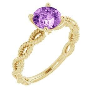 Custom 14K Yellow 6.5 mm Round Solitaire Engagement Ring Mounting - STULLER- Diamond Cellar
