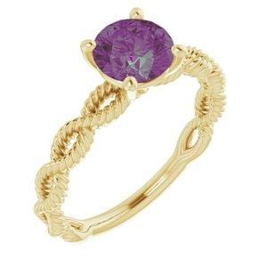 Custom 14K Yellow 6.5 mm Round Solitaire Engagement Ring Mounting - STULLER- Diamond Cellar