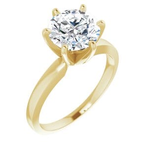 Custom 14K Yellow 7.8-8.6 mm Round 6-Prong Solitaire Engagement Ring Mounting - STULLER- Diamond Cellar