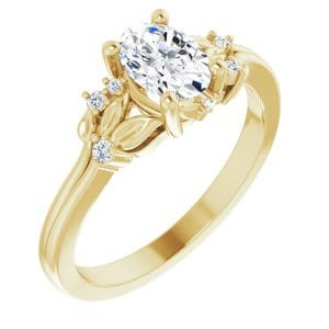Custom 14K Yellow 7x5 mm Oval Engagement Ring Mounting - STULLER- Diamond Cellar