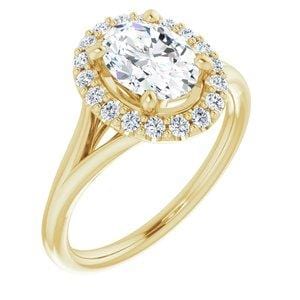 Custom 14K Yellow 8x6 mm Oval Engagement Ring Mounting - STULLER- Diamond Cellar