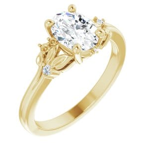 Custom 14K Yellow 8x6 mm Oval Engagement Ring Mounting - STULLER- Diamond Cellar