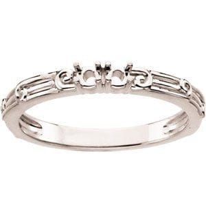 Custom Continuum Sterling Silver 2-Stone Family Stackable Ring Mounting - STULLER- Diamond Cellar