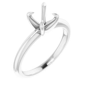 Custom Platinum 6.5 mm Round Solitaire Engagement Ring Mounting - STULLER- Diamond Cellar